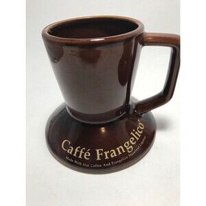 Vintage Frangelico Hazelnut no spill coffee Liqueur MUG Cup Brown rubber bottom